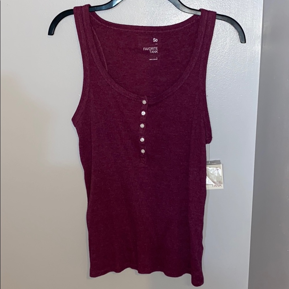 Burgundy tank top from SO